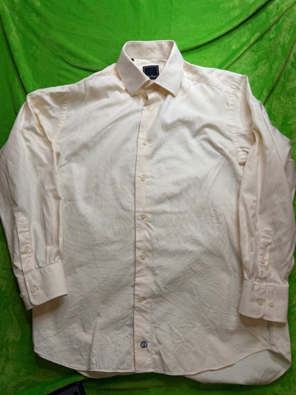 David Donahue 15 1/2 32/33 Off-White 100% Cotton Long Sleeve Shirt